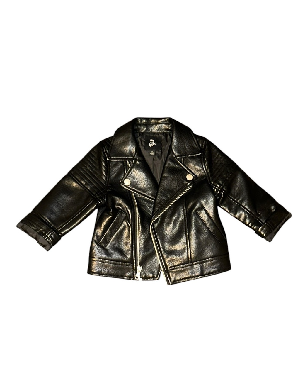 Toddler Black Faux Leather Moto Jacket